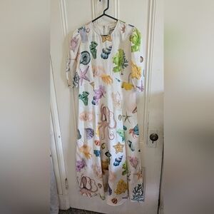 Alemais Colorful Sea Life Print Dress Maxi